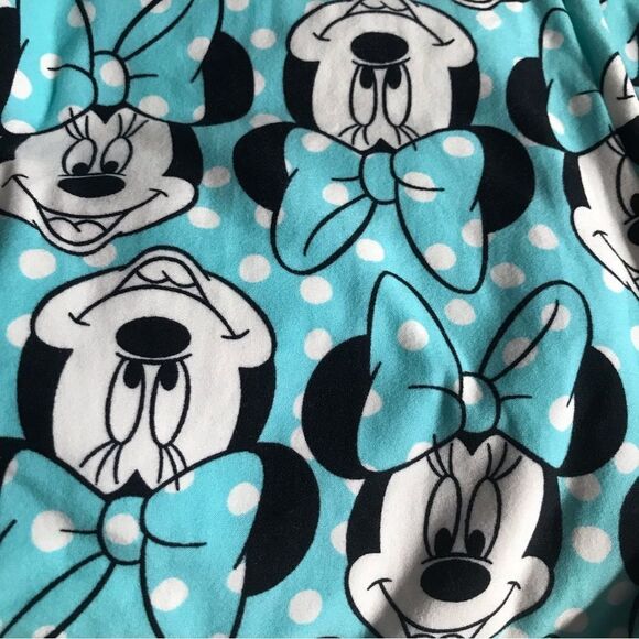 LuLaRoe Disney MINNIE Mouse Face AQUA BLUE Polka Dots Leggings - Picture 1 of 6